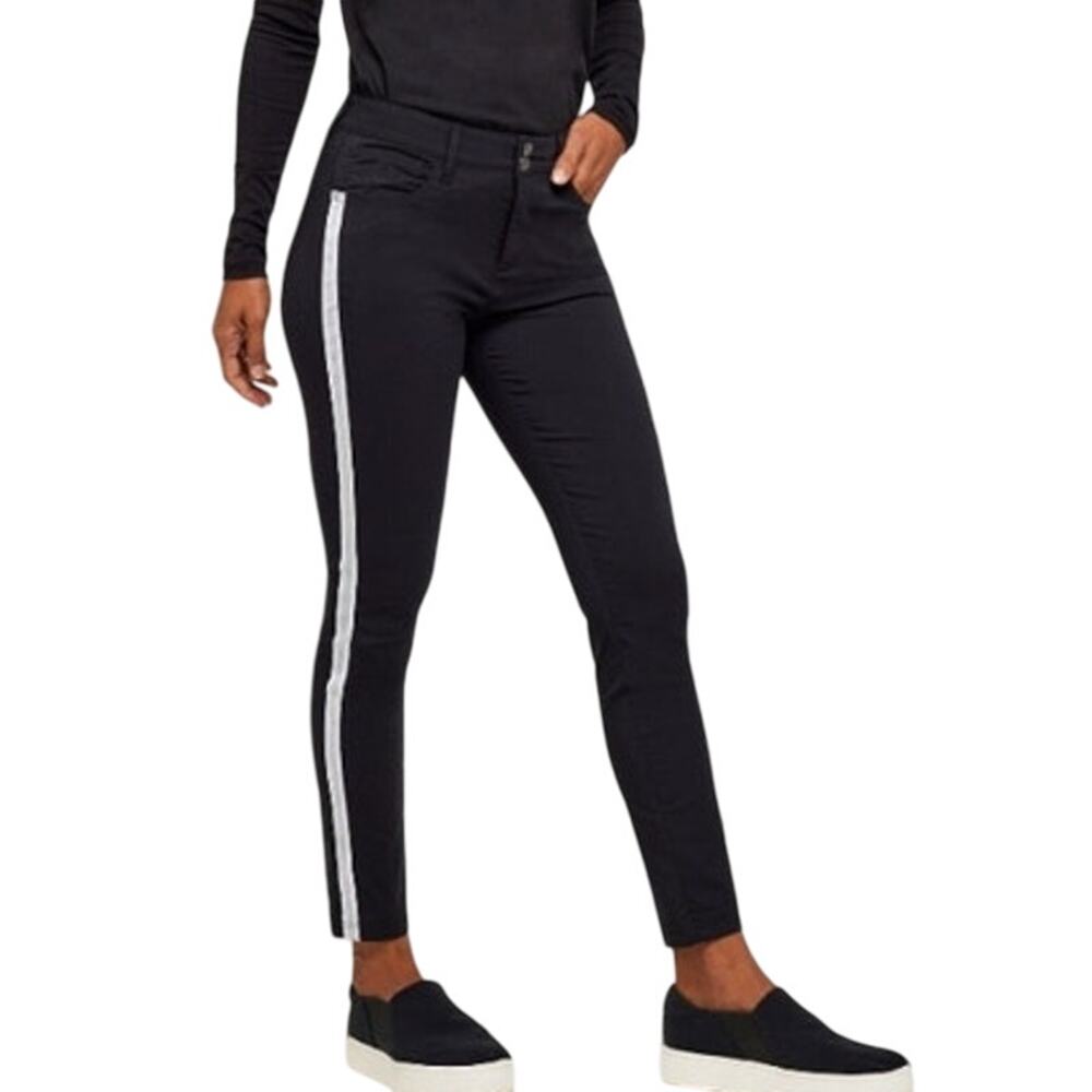 Anatomie Black Track Pants with White Stripe